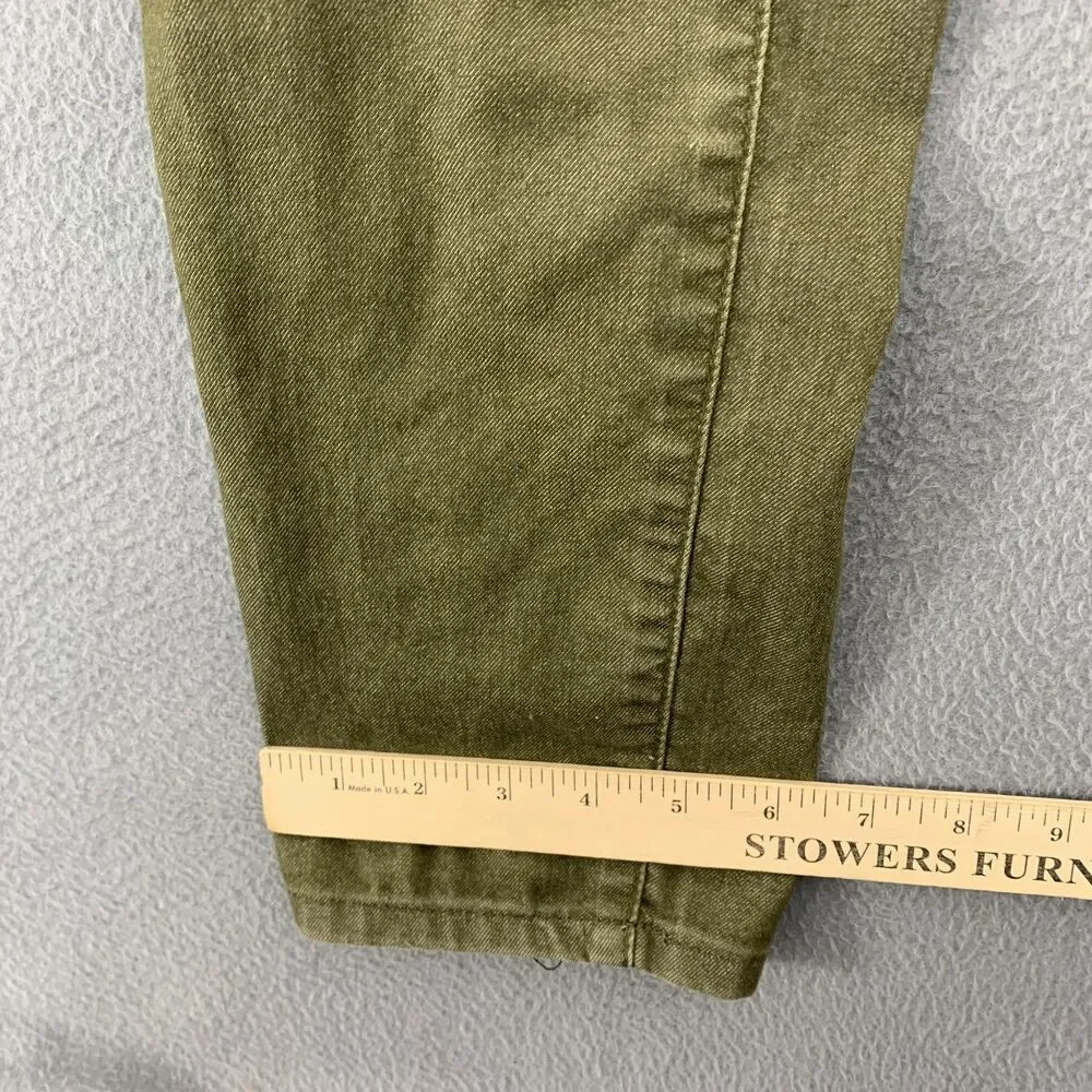 PrAna Jeans Womens 6/28 Green Medium Wash Slim Tapered Mid Rise Stretch Denim